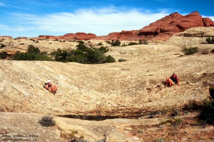 Large scale aeolian trough cross stratification. Canyonlands Utah.